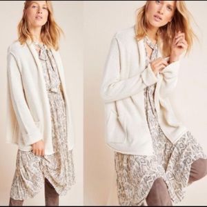 NWOT Anthropologie Cream Oversized Knit Cardigan